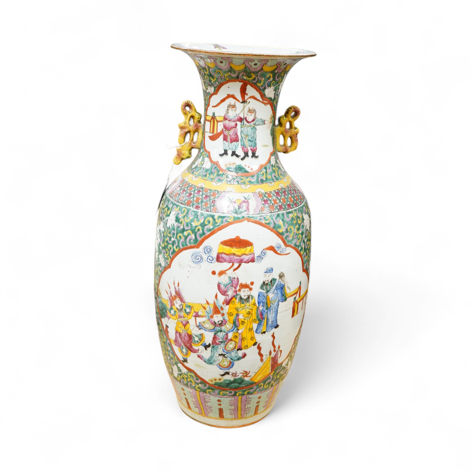 A large Chinese Canton vase enamelled with figures, 57cm high